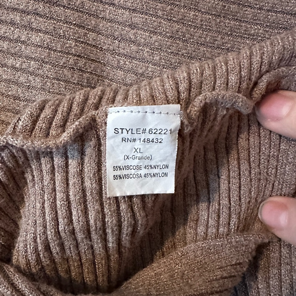 Women's Rielle Ribbed Brown Sweater XL - Picture 4 of 4